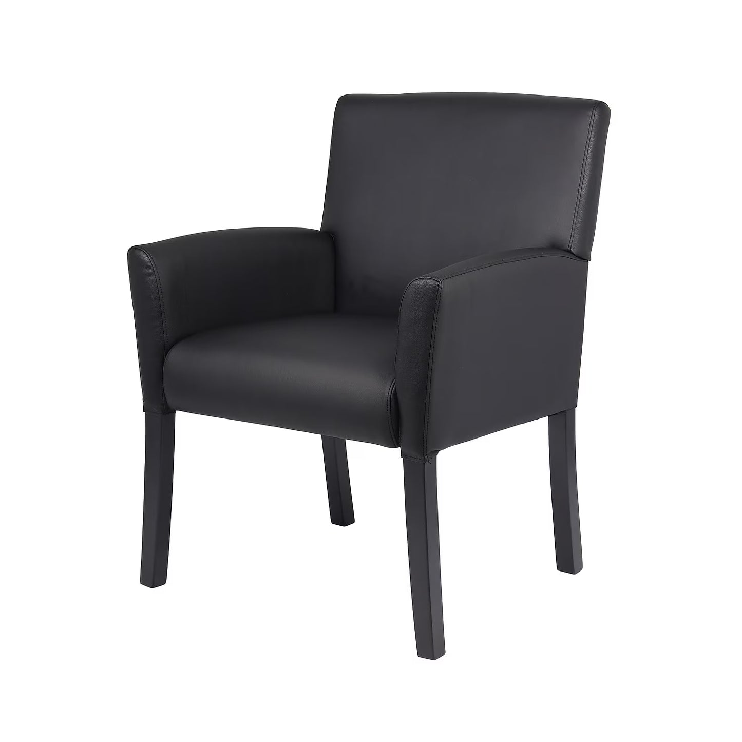 Executive Box Arm Office Chair with Mahogany Base