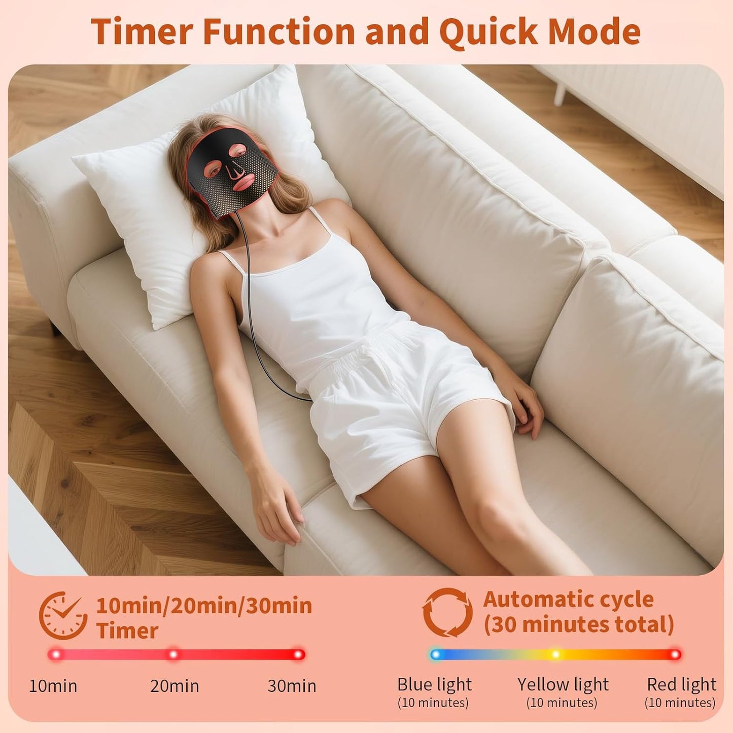 Red Light Therapy for Face Red Light Mask Infrared LED Mask Light 660Nm & 850Nm near Infrared Light Therapy Valentines Day Gifts for Her