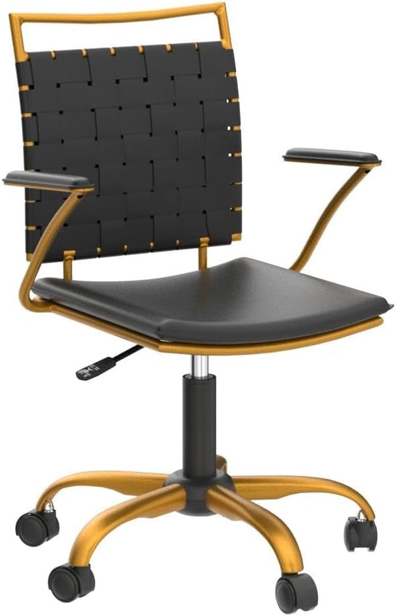 LUX MODERNS Black Desk Chair and Gold Office Chair for Home Office, Small Office Chair,Computer Chair, Task Chair, Ergonomic Office Chair with Arm…
