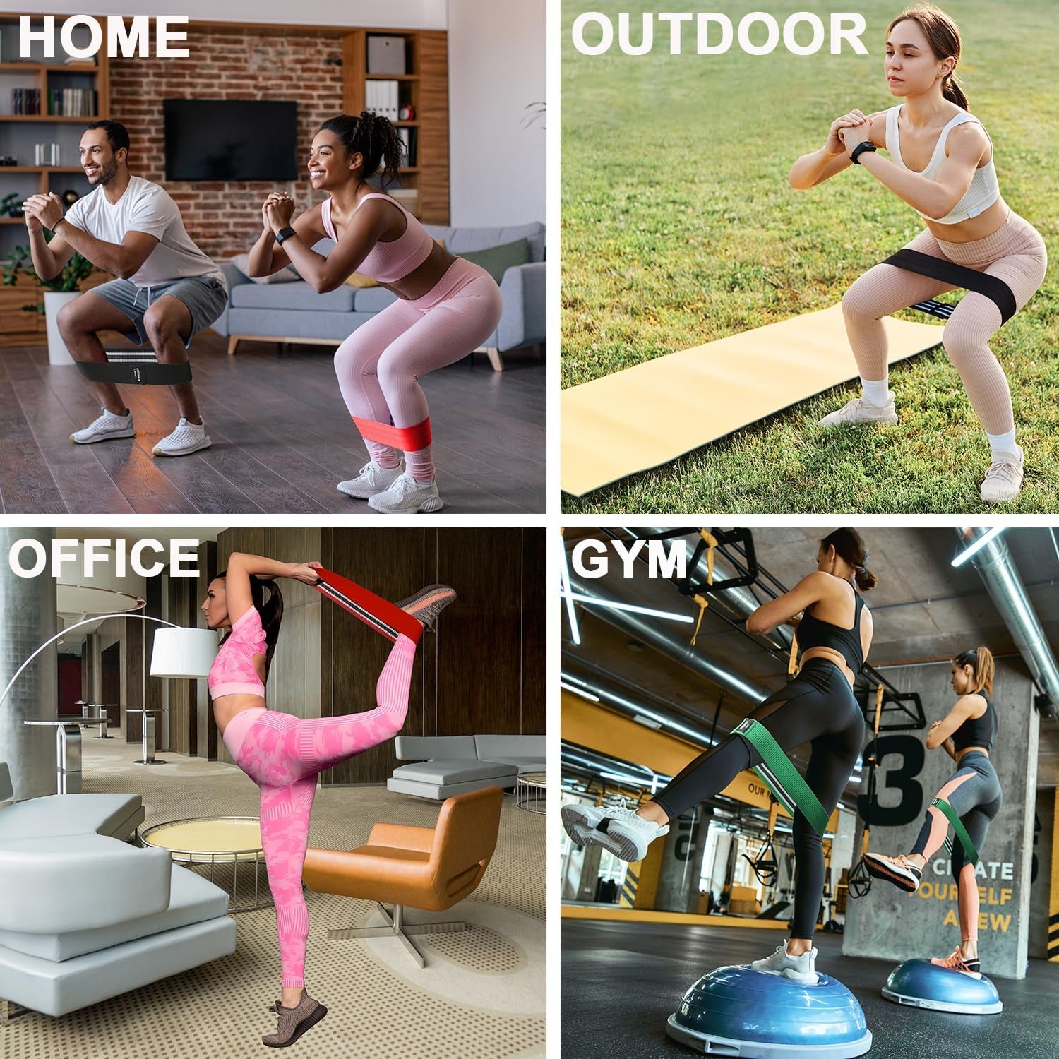 Fabric Resistance Bands for Working Out, 3 and 4 Levels Booty Bands Long Resistance Bands for Women and Men | Elastic Bands for Exercise Bands Resistance Workout Bands Resistance