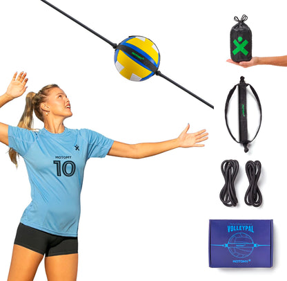 MOTOMY Volleyball Training Equipment Aid Volleypal – Solo Volleyball Equipment for Practicing Serve Spike Set & Pass; Volleyball Practice Equipment Gift for Beginners & Experts