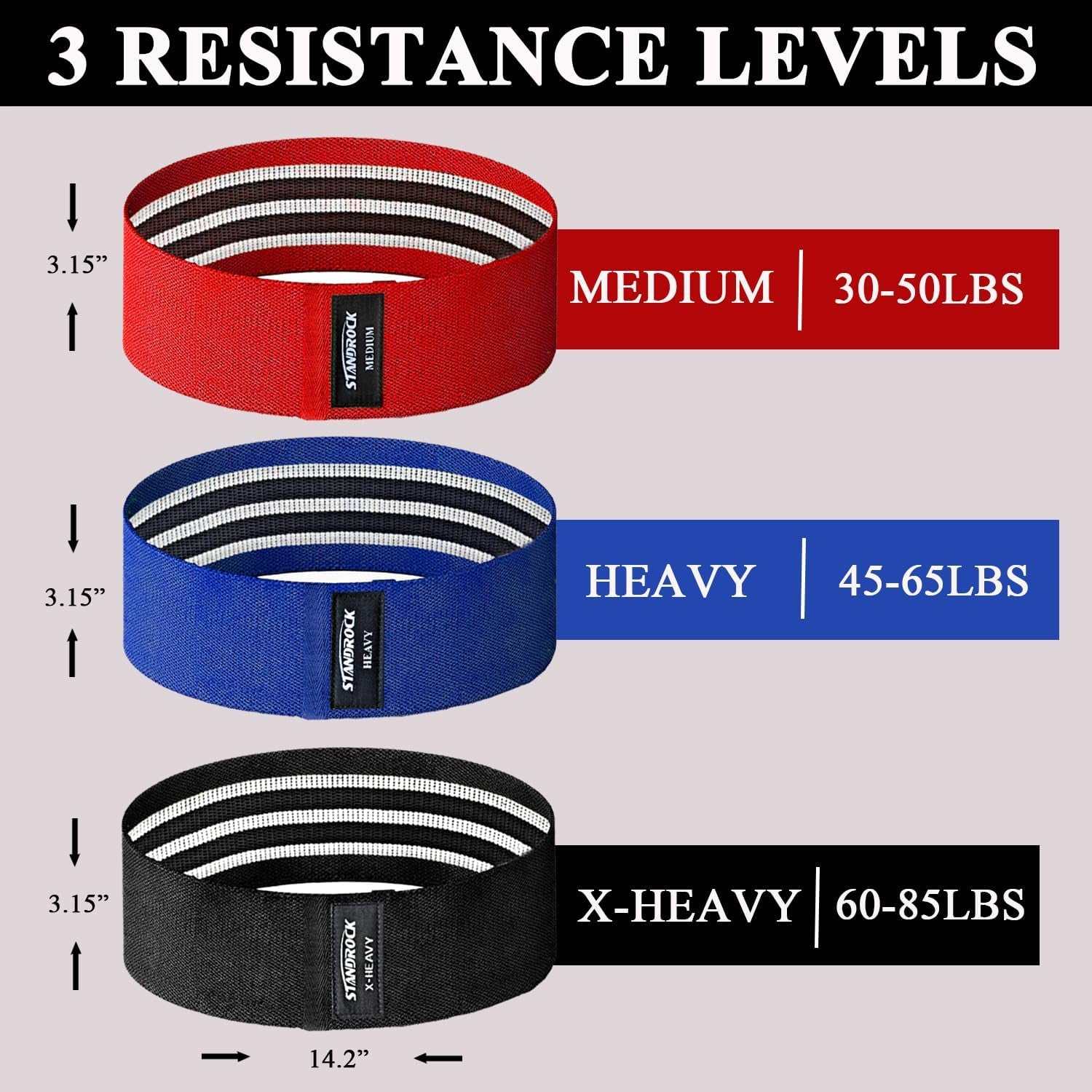 Fabric Resistance Bands for Working Out, 3 and 4 Levels Booty Bands Long Resistance Bands for Women and Men | Elastic Bands for Exercise Bands Resistance Workout Bands Resistance