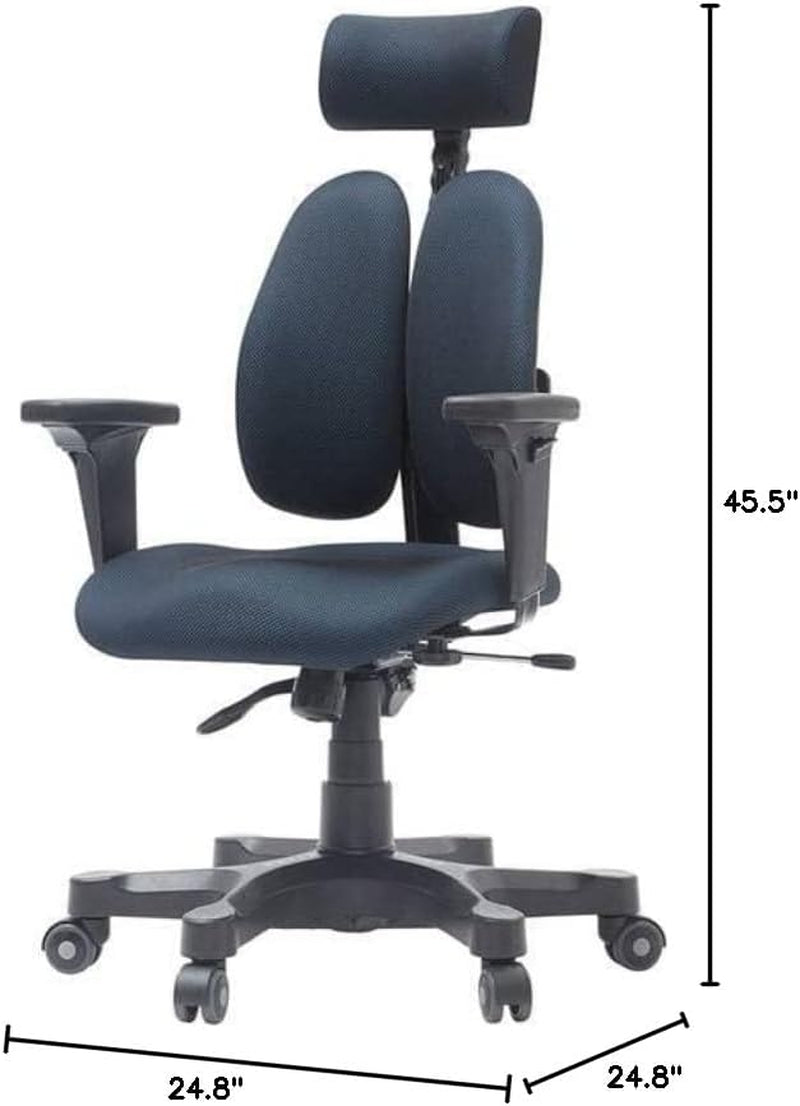 Gold Home Office Desk Chairs - Office Chair for Lower Back Pain, Ergonomic Office Chair, Adjustable Chair, Multi-Tilt, Tilt Lock, Triple Y Base, Greenguard Certified (Knit Blue)