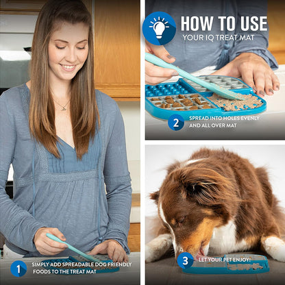 IQ Treat Lick Mat for Dogs & Cats | Dog & Cat Slow Feeder & Enrichment Toy | Made in USA