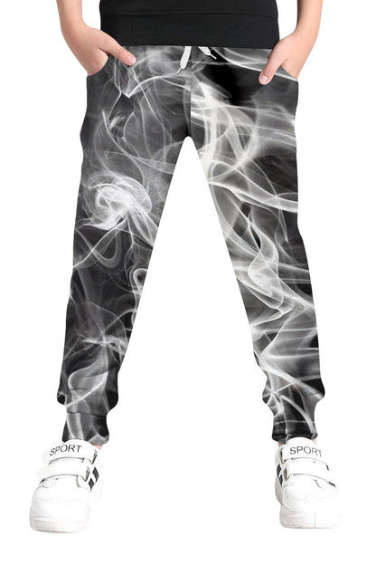 UNICOMIDEA Boys Pants Kids Size 6 Black Smoke Baggy Boys Sweatpants 6 7 Years Old Black Flame Jogger Pants for Boys Size 7 Casual Loose Active Wear Boys Running Clothing Size 7 Winter