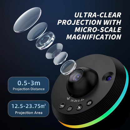 Galaxy Projector, Star Projectors Home Planetarium Space Ceiling Starry Sky Night Light with Light Strip, Meteor and Galaxy Projector & 2 Films Set for Kid Adult Gift (Black)