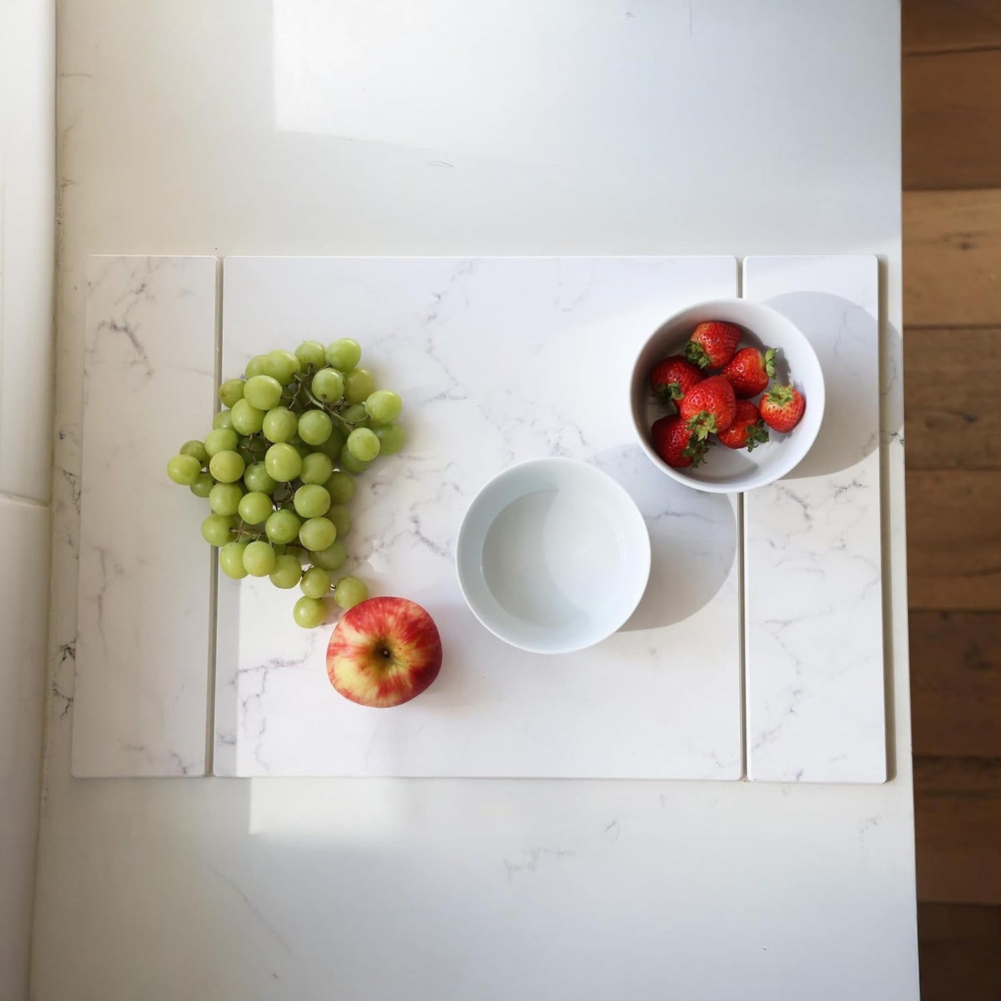 Stone Drying Mat for Kitchen Counter, Diatomite Stone Dish Drying Mat & Kitchen Sink Mat, Quick-Dry Diatomaceous Earth Counter Mat, Collapsible Tri-Panel Design