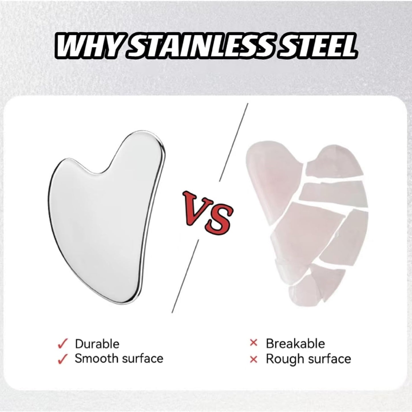 Metal Gua Sha Facial Tools, Stainless Steel Gua Sha Tools for Face, Body Skin Care, SPA Acupuncture, Anti-Aging & Wrinkles