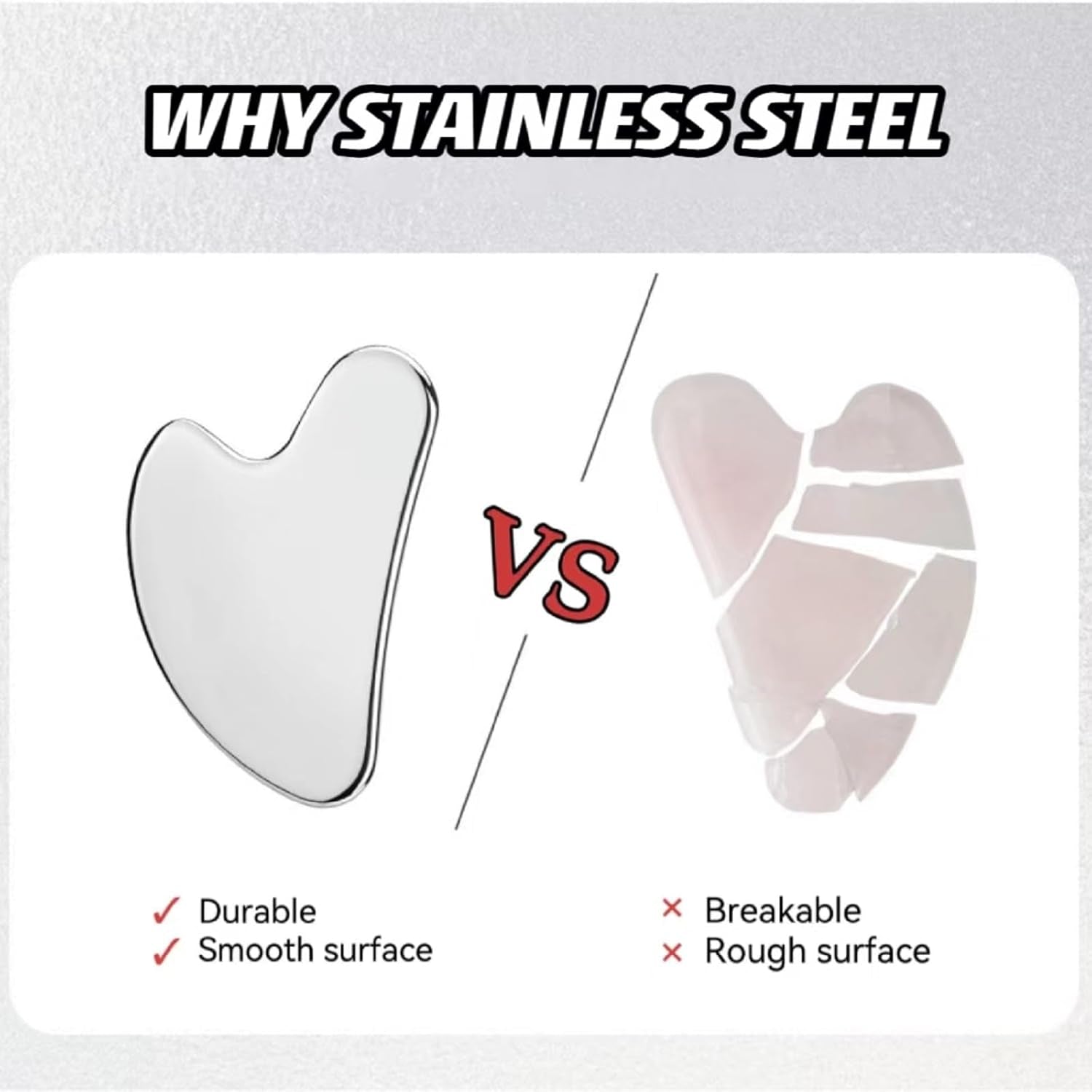 Metal Gua Sha Facial Tools, Stainless Steel Gua Sha Tools for Face, Body Skin Care, SPA Acupuncture, Anti-Aging & Wrinkles