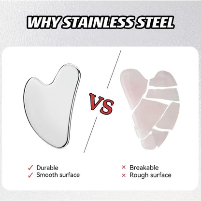 Metal Gua Sha Facial Tools, Stainless Steel Gua Sha Tools for Face, Body Skin Care, SPA Acupuncture, Anti-Aging & Wrinkles