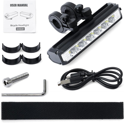 LED Bike Light Compatible with Tuttio Soleil01 Electric Dirt Bike USB Rechargeable Bicycle Headlight Daytime Running Lights with Mounting Bracket and Tools, for Night Riding Off-Road Cycling