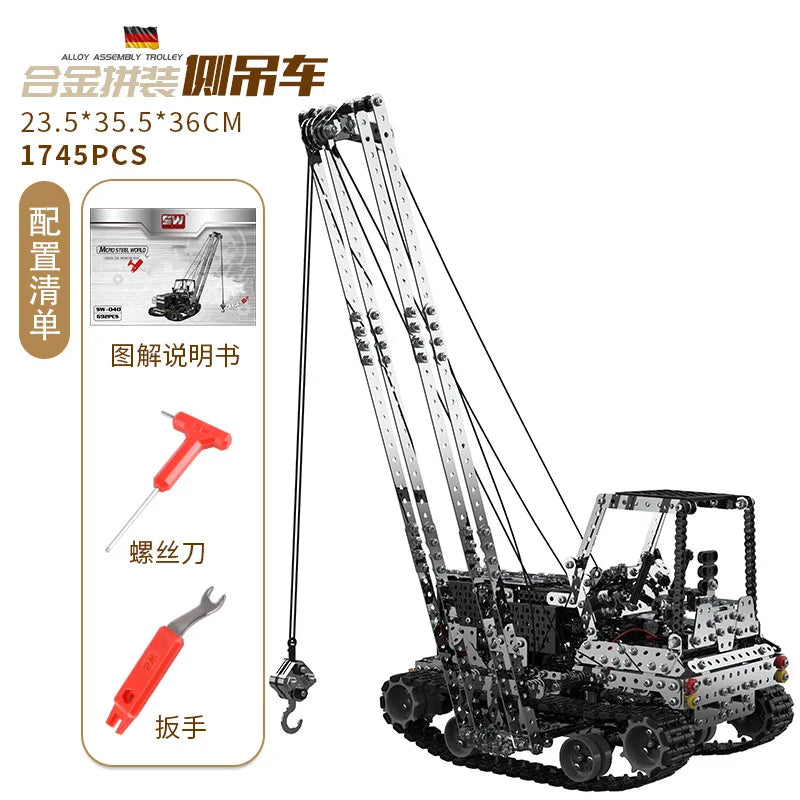 3D Metal Building Block Fighter Aircraft Model Assembly Jigsaw Toy Children Alloy RC Engineering Vehicle Gift Adult Assembly