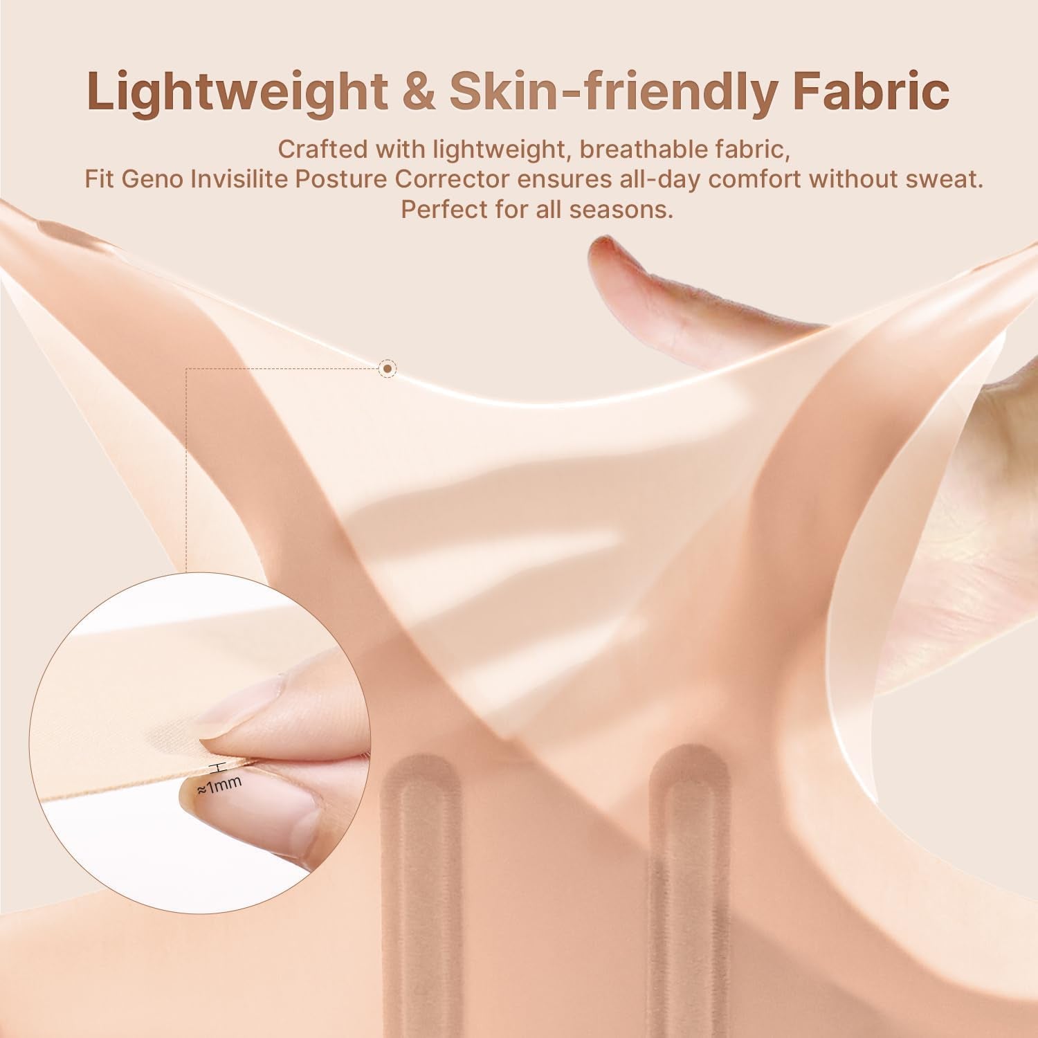 Invisilite Posture Corrector for Women, Adjustable Back Brace for Hunchback Slouching, Upper Back Neck Shoulder Pain Relief, Lightweight Discreet under Clothes, Large