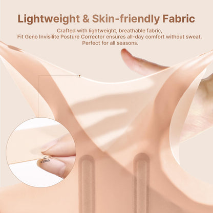 Invisilite Posture Corrector for Women, Adjustable Back Brace for Hunchback Slouching, Upper Back Neck Shoulder Pain Relief, Lightweight Discreet under Clothes, Large