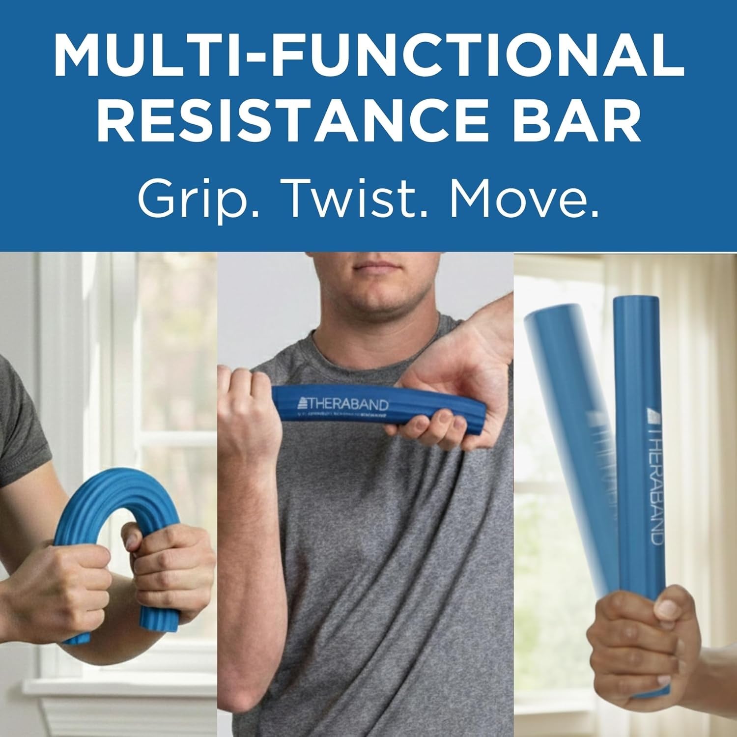 Flexbar Resistance Bar, Heavy, Blue Flex Therapy Bar for Physical Therapy, Wrist & Forearm Exercise Equipment, Non Slip Grip, Compact Design