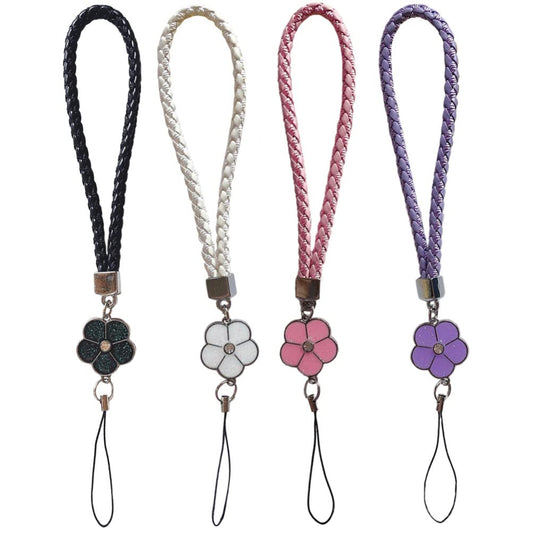 TENDYCOCO 4pcs Cell Phone Charm Phone Lanyard Wrist Strap for Woemen Girls Phone Charms Strap Keychain Flower Phone Charms Wrist Strap for Phone Case