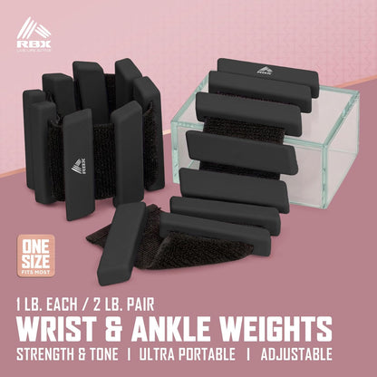 Adjustable Ankle & Wrist Weights, Customizable for Pilates, Yoga, Walking, Barre, Home Workouts & Strength Training