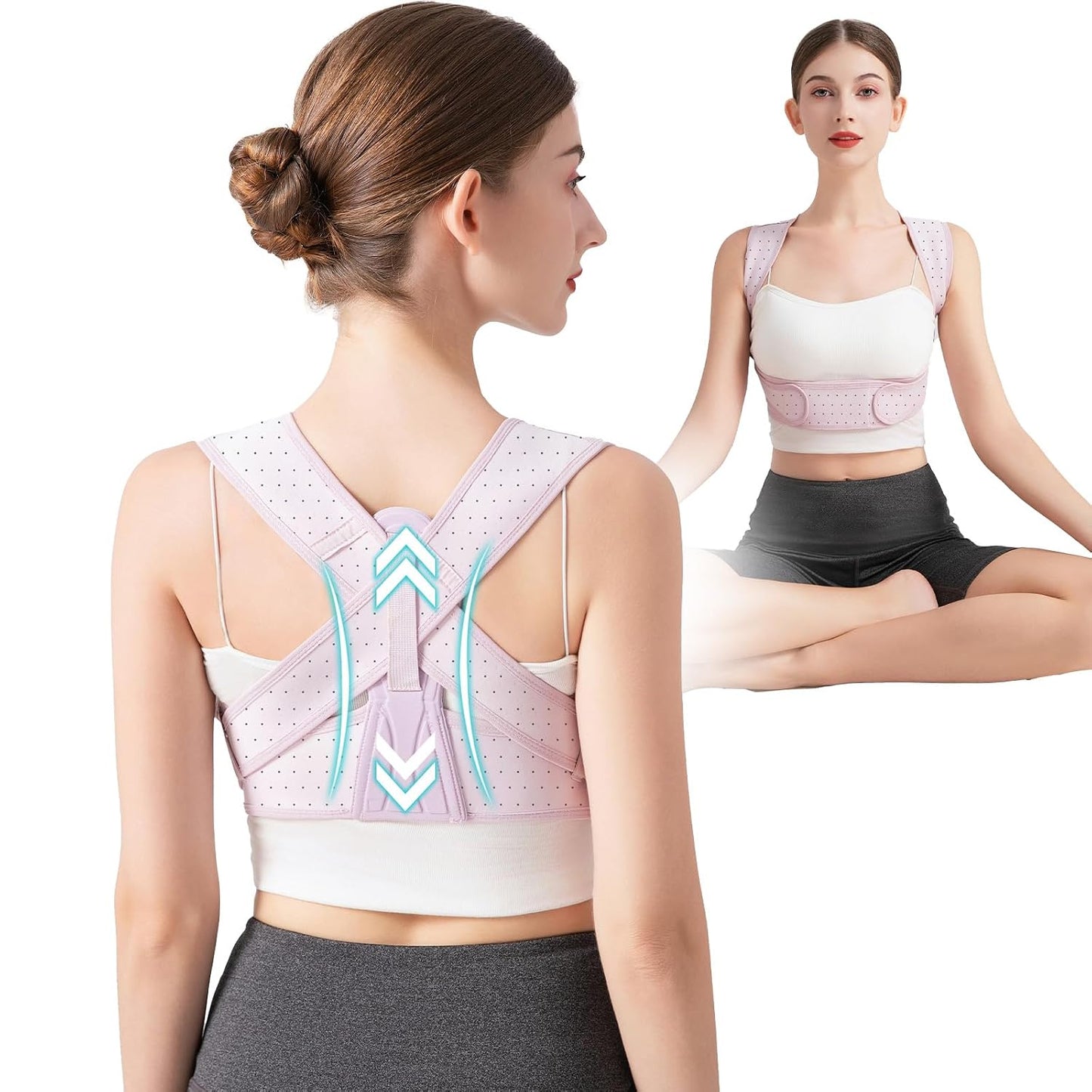 Posture Corrector for Women, Adjustable Back Brace for Posture, Back Posture Corrector Providing Pain Relief from Lumbar, Shoulder,Neck, and Clavicle, Back (L/XL 35-44 Inch)