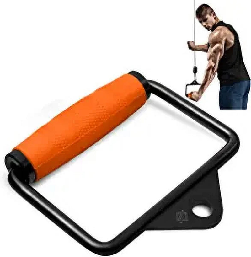 Weight Workout Single D Row Handle Cable Attachment, Non‑Slip Textured Handle, Steel Construction, 360° Rotational Knuckle, 0.53‑Inch Hole